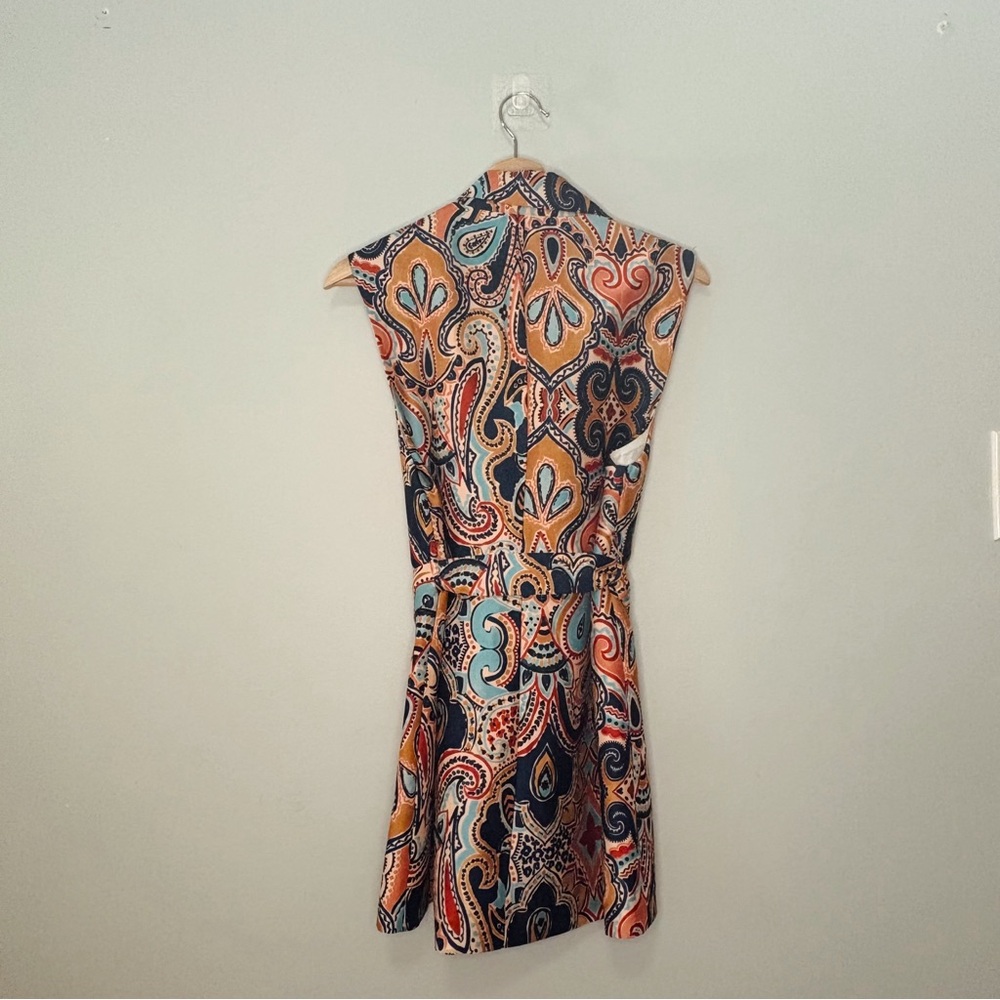 (NWT) Zara Paisley Print Belted Vest Dress - Picture 2 of 4